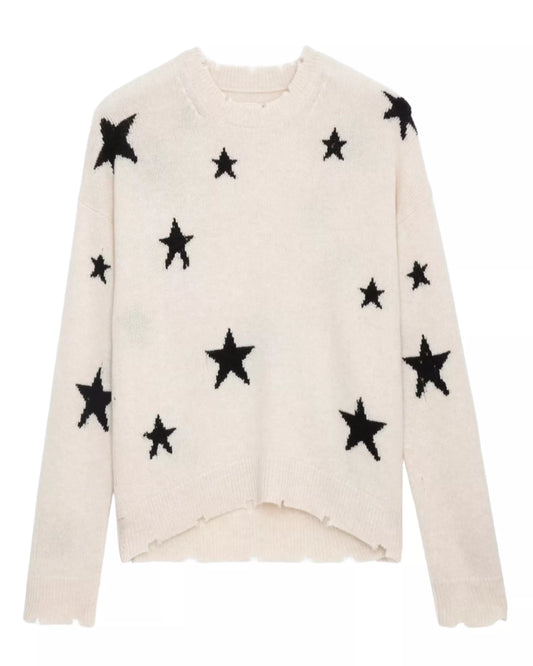 RECYLCED CASHMERE STAR KNIT